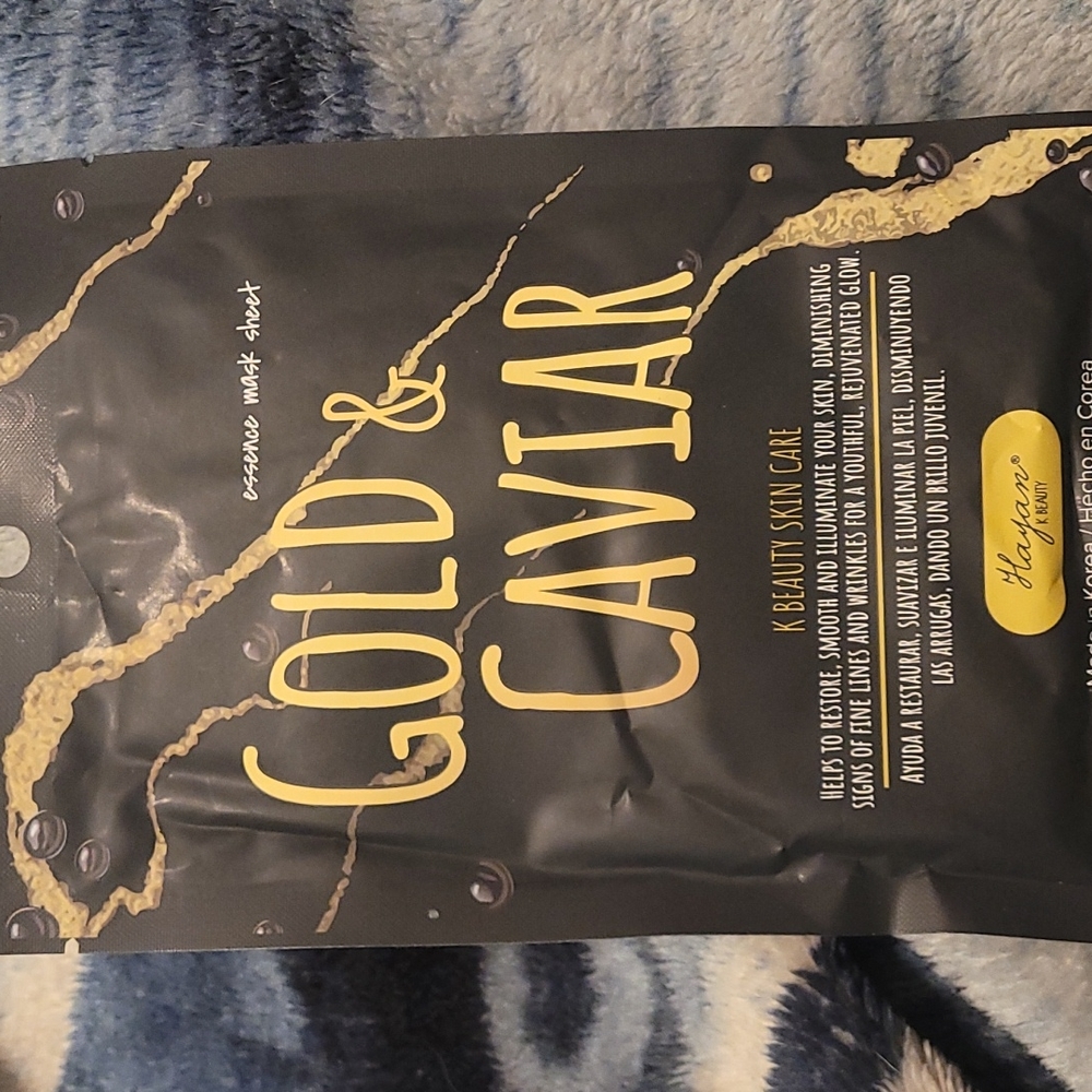 Gold and caviar face sheet